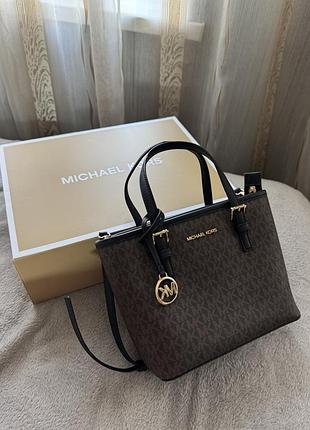Сумка для жінок michael kors jet set travel коричнева