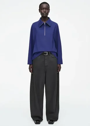 Блуза жіноча cos wool-blend half-zip blouse / 34 2