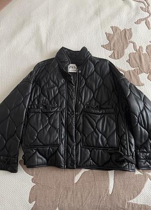 Куртка zara з екошкіри 2