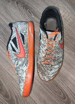 Кроссовки кеды кожаные nike 43р.27,5см мужские lunar gato оранжевый черный б/в под реставрацию