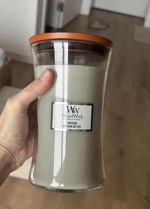 Woodwick свічка велика fireside 609 грам