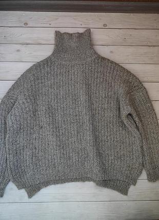 Светр оверсайз,світер з вмістом шерсті і альпака zara knit l