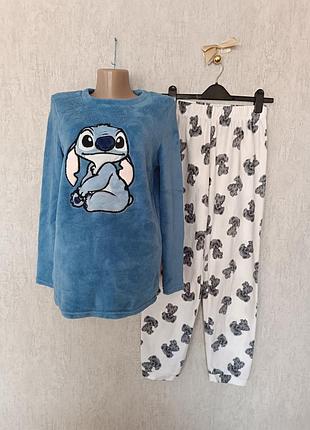 Жіноча флісова піжама stitch, блакитна р.xs