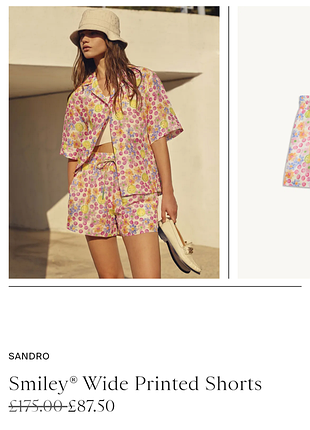 Sandro шорты smiley® wide с принтом