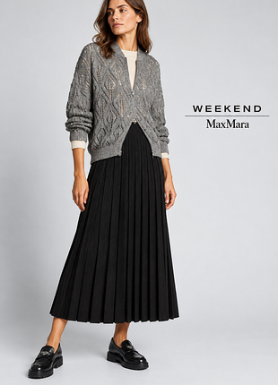 Max mara weekend базовая трикотажная длинная юбка плиссе