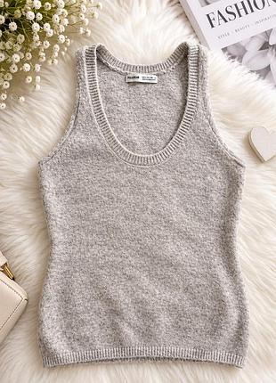 Трендова в'язана жилетка з круглим вирізом pull&bear, р. m (підійде на s/m)