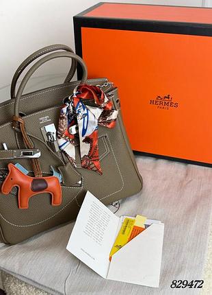 Женская сумка премиум birkin 30 см тауп