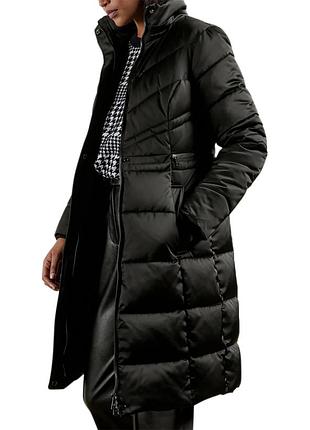 Ted baker 3 куртка зимова пуховик жіночий  чорний з капюшоном довгий