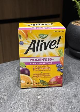 Вітаміни nature's way alive! women's 50+ 50 таблеток нові терміни