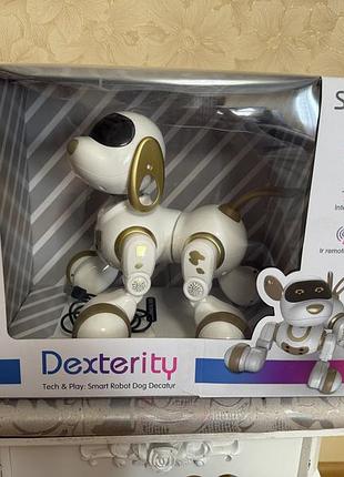 Радіокерована іграшка dexterity робот-собака, білий із золотистим