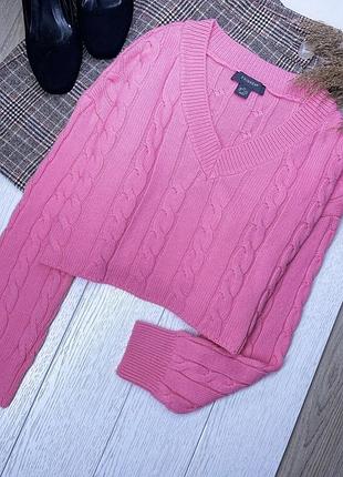 Осінній джемпер xs s oversize рожевий джемпер з узором в’язаний джемпер прямого вільного крою