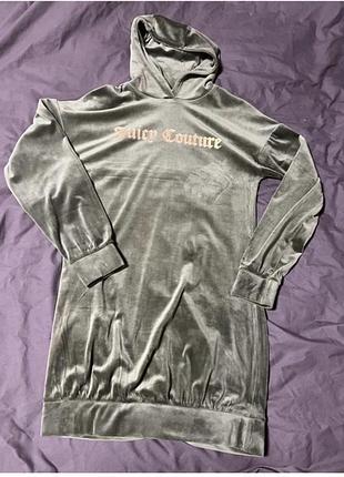 Коротка сукня худі жіноча juicy couture сиарагдового кольору велюрова