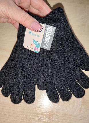 Теплые детские перчатки черные на мальчика 4-7 лет 🧤 вязаные демисезонные перчатки 🧤 buguomiao warm gloves 🧤 осень зима🖤теплые перчатки