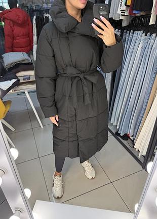Чёрное пальто еврозима. amisu. 2