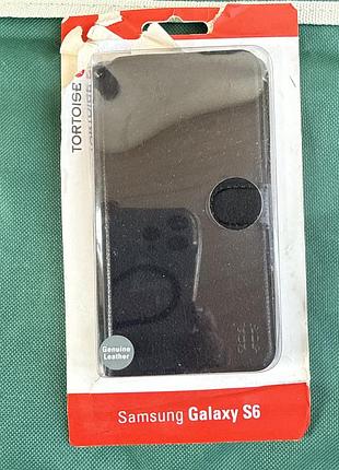 Шкіряний чохол-книжка tortoise для samsung galaxy s6, натуральна шкіра