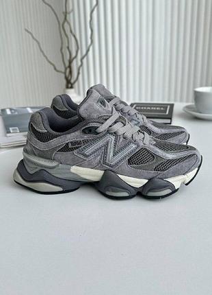 Кроссовки женские 9060 joe freshgoods dark gray, натуральная замша