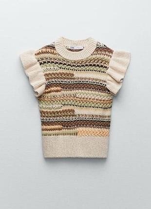 Вязаний трикотажний топ zara