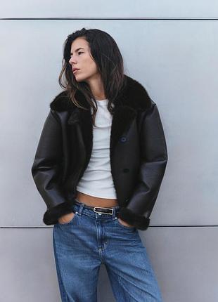 Куртка дублянка двостороння zara new 2