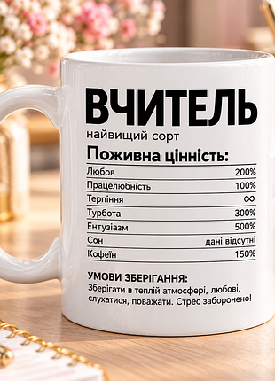 Чашка з принтом для вчителя