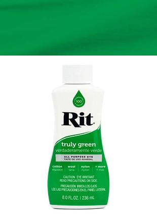 Барвник для натуральних тканин rit all-purpose dye truly green (зелений), 236 мл