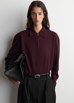 Джемпер поло cos merino wool-yak zip-up polo shirt / s