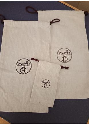 Hermes original ✨3шт.бавовняна торбинка/2 чохла +1 міні в комплекті