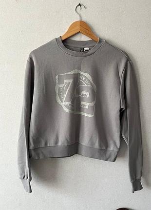 Вкорочений світшот на байці h&m 3
