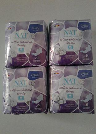 Гігієнічні прокладки nat cotton enhanced towels 9 шт.