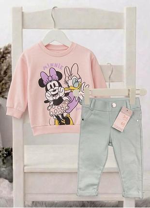 Комплект на дівчинку 3-6 міс. світшот та джегінси / лосини міні minnie mouse