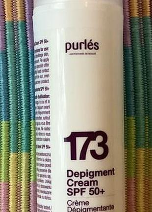 Крем для обличчя purlés 173 depigment cream spf 50+ від пігментації