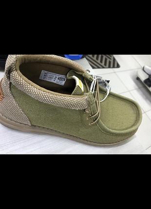 Чоловіче повсякденне взуття heydude wally mid у забарвленні dusty olive / tan.розмір:42.матеріал: тканина