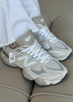 Кроссовки женские nb 9060 shower blue, натуральная замша