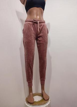 Велюровые джоггеры felina velour joggers пыльно-розовые (оригинал), размер s