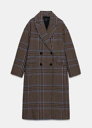 Оверсайз пальто zara в клітинку