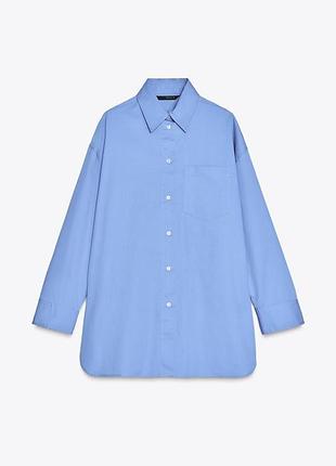 Дуже гарна синя сорочка оверсайз zara