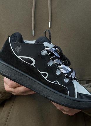 Lanvin curb sneakers black grey 5