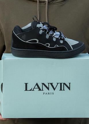 Lanvin curb sneakers black grey