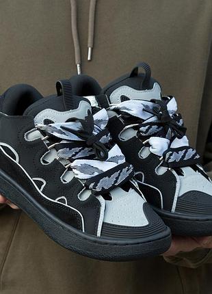 Lanvin curb sneakers black grey 2