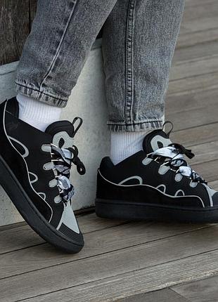 Lanvin curb sneakers black grey 9