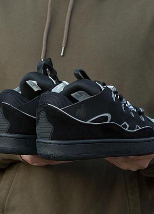 Lanvin curb sneakers black grey 4