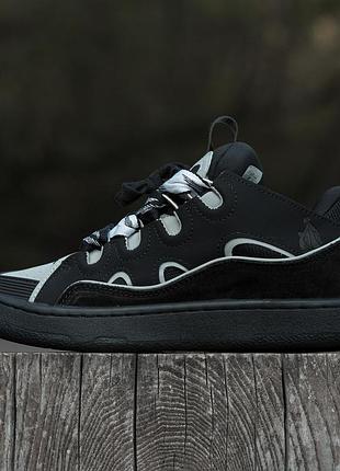 Lanvin curb sneakers black grey 8