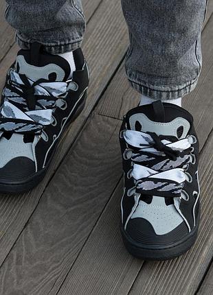 Lanvin curb sneakers black grey 10
