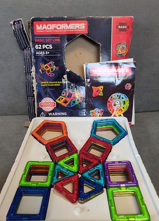 Оригінальний магнітний конструктор magformers basic 62 деталі