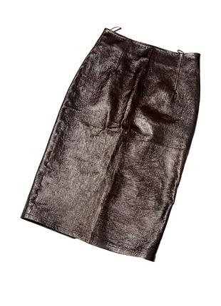 Maxmara studio patented leather спідниця лакова шкіра