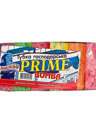 Губки кухонные мойдодыр prime bomba 5+1 штук 1829