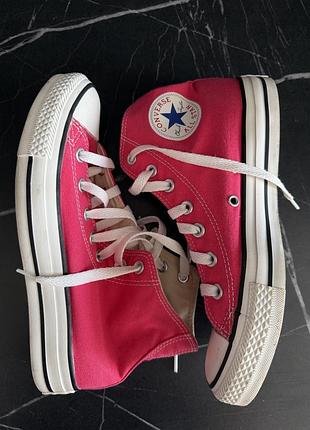 Кеди жіночі converse високі рожеві