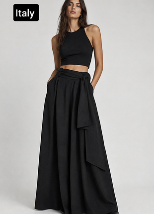 Брюки женские черные широкие палаццо от бренда italy s