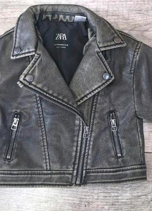 Куртка-косуха для дівчаток zara, сіра, розмір 86