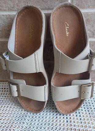 Кожаные шлепки clarks 39р 2