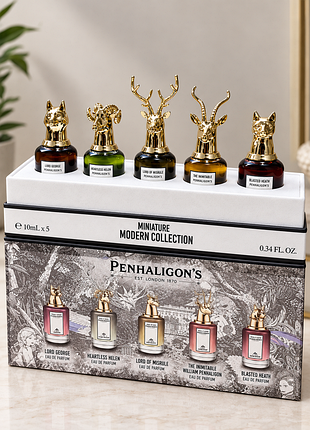 Набір нішевих парфумів penhaligon's для жінок та чоловіків 5 по 10 мл набор подарочний нишевий мініатюрки духов     
penhaligons подарунок міні парфум
